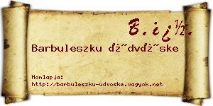 Barbuleszku Üdvöske névjegykártya